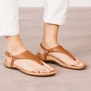 Vionic Kirra II Camel Nubuck Leather‎ Sandals l Size 9